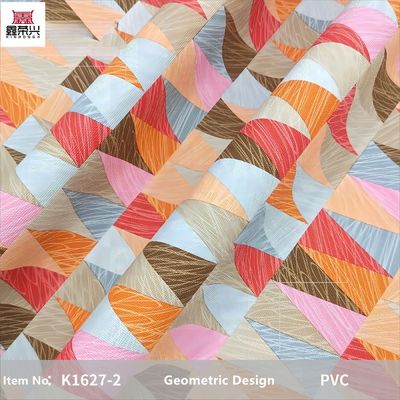 0.8mm 다채로운 기하학적 디자인 PVC 가죽 핸드백 포장 상자 전화 케이스 장식 사용