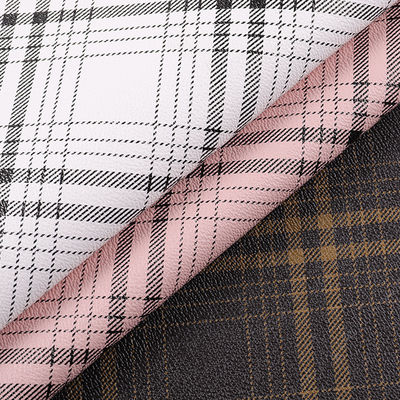 가구 플레이드 스트라이프 인쇄 된 PVC 가짜 가죽 직물 인위적 스크래치 저항