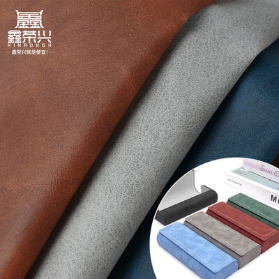 장식용 노트북 테이블 매트, 휴대폰 케이스, 인조 가죽 원단용 크레이지 호스 그레인 PVC 프린트 합성 가죽. 가방 안감