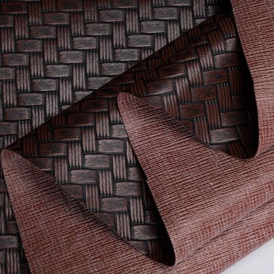 0.6mm 엠보스 포장 가죽 가짜 넥타이 PVC 가죽 큰 매트 엮기