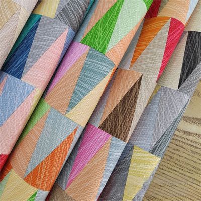 0.8mm 다채로운 기하학적 디자인 PVC 가죽 핸드백 포장 상자 전화 케이스 장식 사용