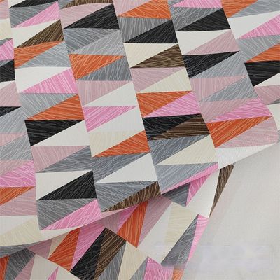 0.8mm 다채로운 기하학적 디자인 PVC 가죽 핸드백 포장 상자 전화 케이스 장식 사용