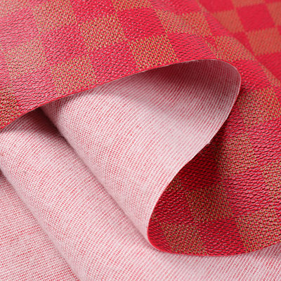 주머니용 인쇄된 PVC 가죽 혼합 색상 체크보드 가짜 가죽 직물