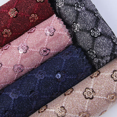 시킨 밝은 꽃 반짝이는 PU 가죽 친환경 100% 폴리우레탄 가죽