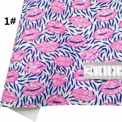 프린트 된 분홍색 PU 폴리유레탄 가죽 반짝이는 발렌타인 데이 사랑 모양 그레텔