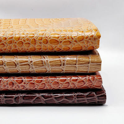 Hot Sale PVC Shiny High Gloss Synthetic Leather Embossed Stone Pattern for Shoes Bags Notebooks Furniture Use