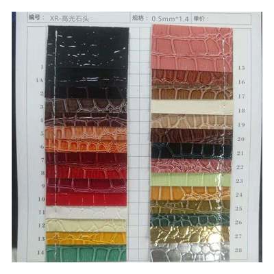 고광택 석재 패턴 PVC 인조 가죽 동물 패턴 신발 가방 및 가방 인조 가죽 원단