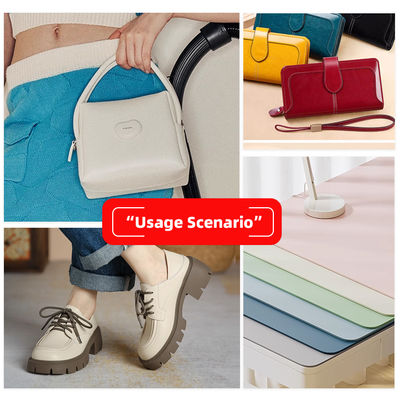 1.8mm Thickness 54/55" Width 40 Colors PVC Leather for Bags with Suede Backing and Embossed Pattern