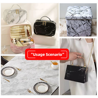 마블링 곡물 인쇄 된 PVC 가죽 및 가방 및 지갑에 대한 20 가지 색상의 이중 붓 된 뒷면