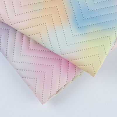 소파 장식 가방 포장 상자 비닐 인조 가죽 원단용 신상 그라데이션 컬러 프린트 PU 합성 인조 가죽