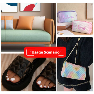 소파 장식 가방 포장 상자 비닐 인조 가죽 원단용 신상 그라데이션 컬러 프린트 PU 합성 인조 가죽