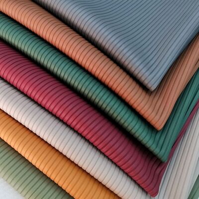 가구용 소파 시트 가정용품용 PVC 줄무늬 그레인 합성 인조 가죽 엠보싱 인조 가죽 소재