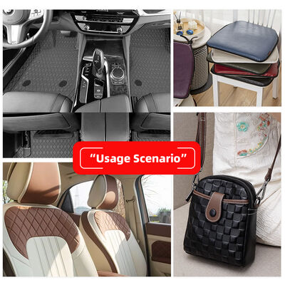 Custom PVC Embroidery Quilted Pearly Lustre Synthetic Leather Needle Punch Foam for Car Seat Cover Sofa Faux Leather Fabric