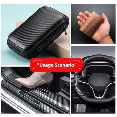 의류, 휴대폰 케이스, 슬리브, 박스용 방수 신축성 PU 카본 파이버 합성 가죽 - 내구성 있는 인조 가죽 공예 의류