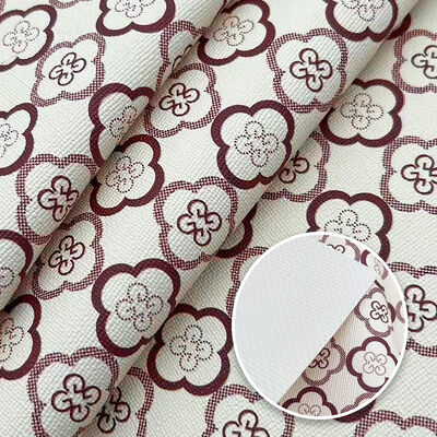 合成PVC人工皮革 四つ葉のクローバープリント 防水ライニングバッグ パッケージ電話ケース ソファ