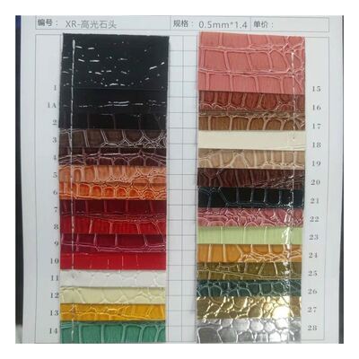 고광택 석재 패턴 PVC 인조 가죽 동물 패턴 신발 가방 및 가방 인조 가죽 원단