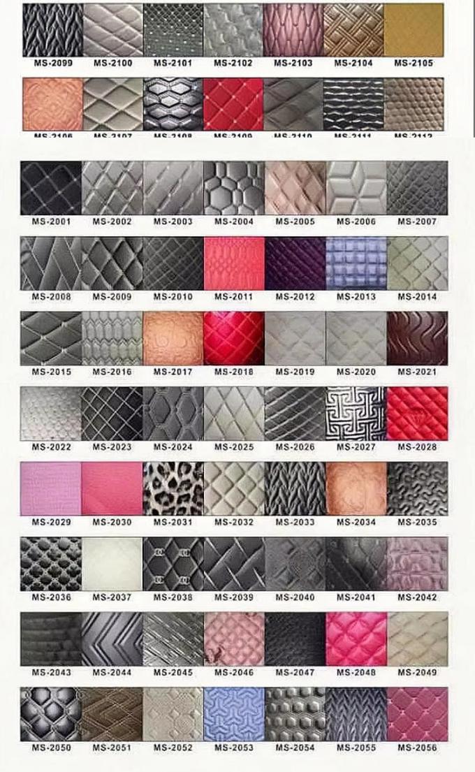 맞춤형 7.0mm 두께 퀼트 PVC 합성 가죽 자수 엠보싱 스트레치 폴리우레탄 폼 자동차 시트 발 장식 소파 5