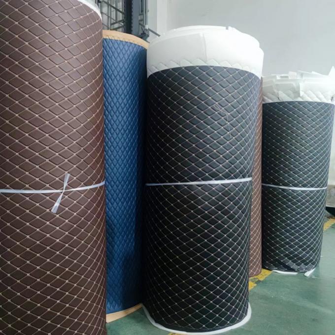 맞춤형 PVC 자수 퀼팅 합성 가죽 6.0mm 폴리우레탄 폼 자동차 시트 커버 소파 인조 가죽 원단 12