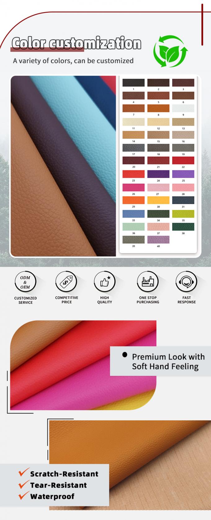 도매 엠보싱 리치 PVC 니트 방수 인조 소파 의자 가구 인조 가죽 소재 4