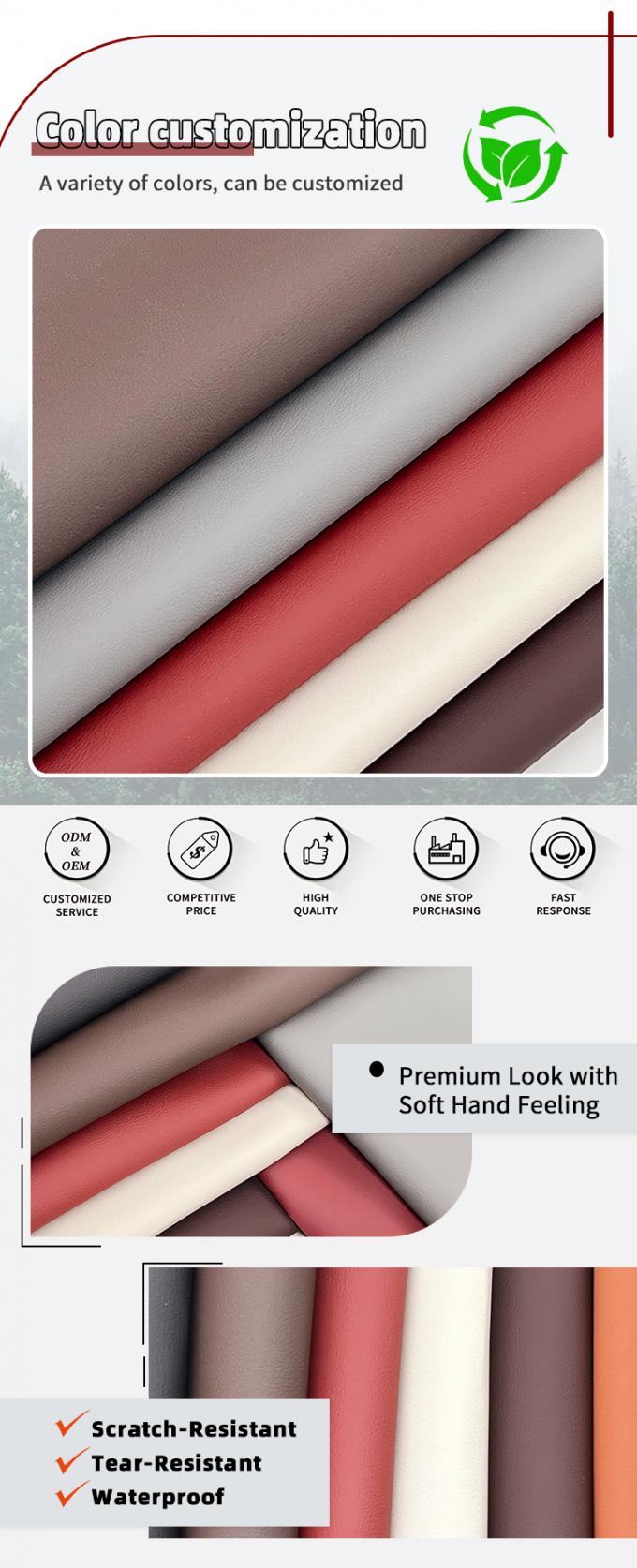 PVC 나파 엠보싱 인조 가죽 방수 내마모성 54인치 너비 4