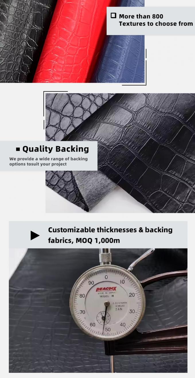 PVC 악어 곡물 합성 가죽 지갑 케이스 신발 노트북 가죽 천 5