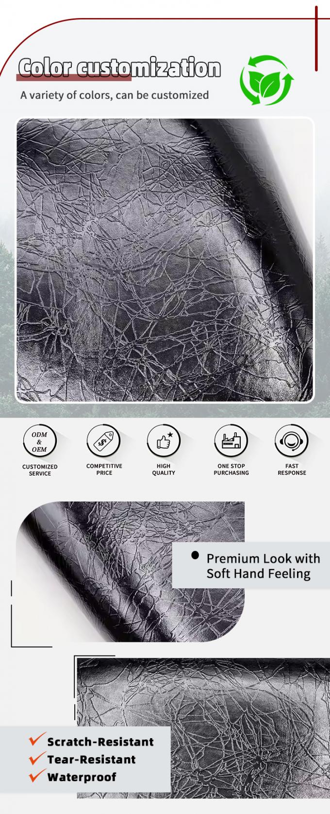 도매 PVC 하이라이트 006 하이라이트 번개 곡물 패턴 인공 합성 가죽 지갑 상자 신발 노트북 천 4