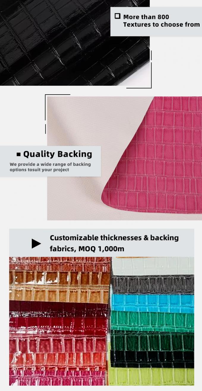 고 광택 PVC 대나무 패턴 곡물 인공 합성 가죽 장식 신발 가방 상자 가짜 가죽 천 5